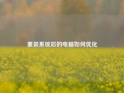 重装系统后的电脑如何优化