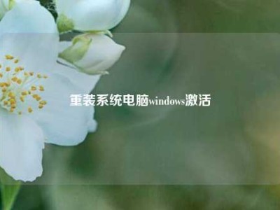 重装系统电脑windows激活