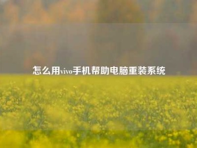 怎么用vivo手机帮助电脑重装系统