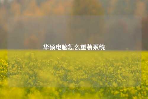 华硕电脑怎么重装系统