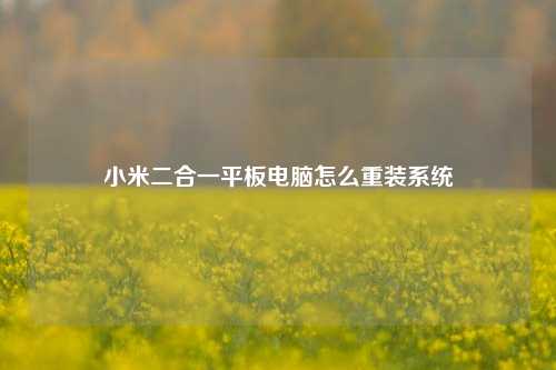 小米二合一平板电脑怎么重装系统