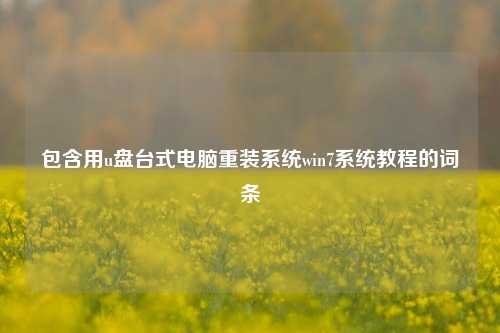 包含用u盘台式电脑重装系统win7系统教程的词条