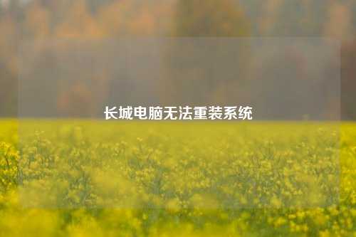 长城电脑无法重装系统