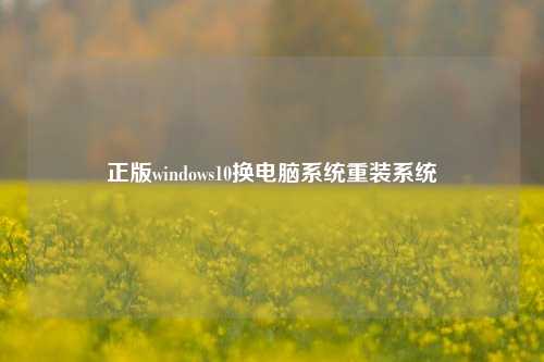 正版windows10换电脑系统重装系统