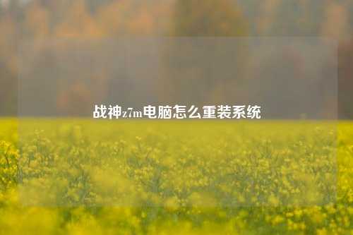 战神z7m电脑怎么重装系统