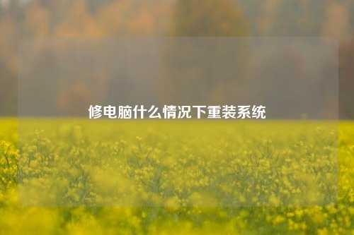 修电脑什么情况下重装系统