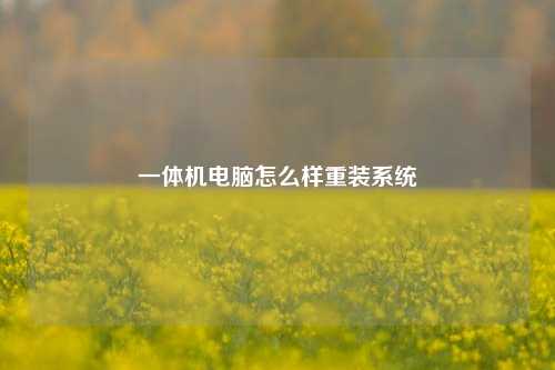 一体机电脑怎么样重装系统